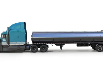 Peterbilt 377 tanker truck Low-poly 3D model