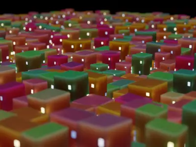 city background animation 3D model