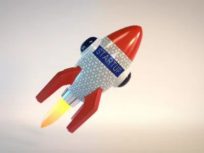 Startup rocket 3D model