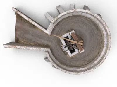 Blood Waterwheel  18th Century Horror Machine Low-poly 3D model