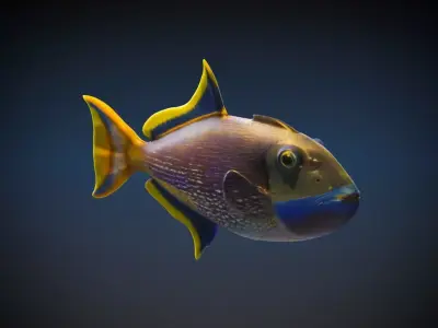 Blue Throat Trigger 3D model purchase