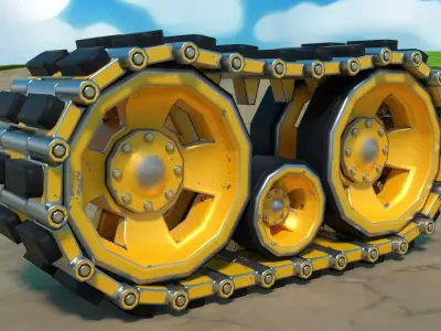 Cartoon Low Poly Animated Track Low-poly 3D model
