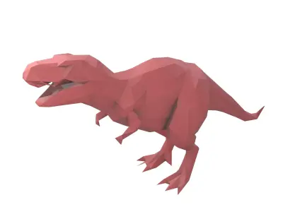 Low Poly Tyrannosaurus Statue v1 001 Low-poly 3D model