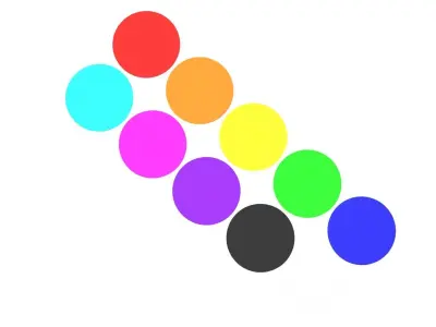 Colored Ceramic Plates Set 3D model