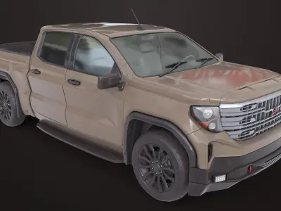 Generic Pickup Truck 02 Collection All PBR Unity UE Textures Low-poly 3D model