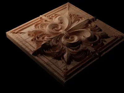Ornate Elegant Design CNC 3d Print High Relief Sand Casting 3D print model