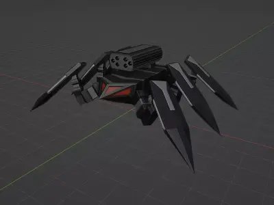 Robot Spider  Low-poly 3D model