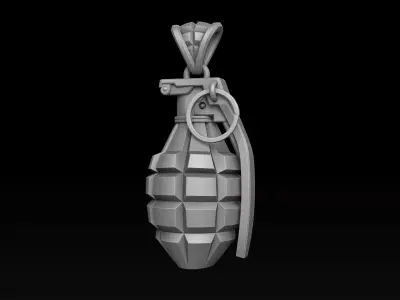  Stylized Grenade Pendant 3D print model