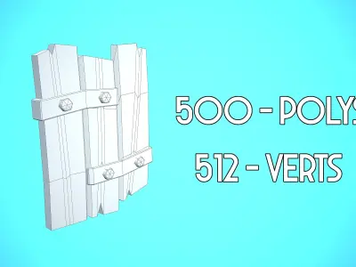 SHIELD 01 - WOOD CARTOON STYLIZED Low-poly 3D model