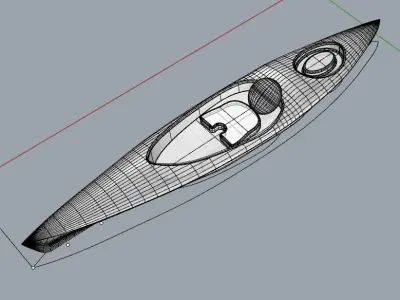 Canoe boat Low-poly 3D model