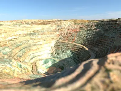 Scanned Opencast Mines Low-poly 3D model