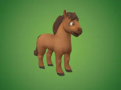 Horse Low-poly 3D model Free Free low-poly 3D model
