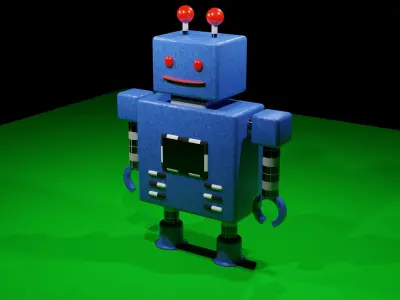 robot with eyes Free low-poly 3D model