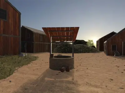 Rustic Village In Rolling Hills 3D model