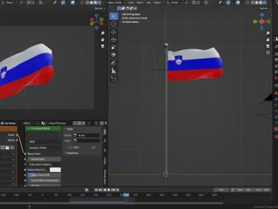 Animated Slovenia Flags 3D model