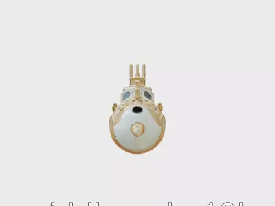 Steampunk Submarine Vintage Brass Exploration Vessel Low-poly 3D model