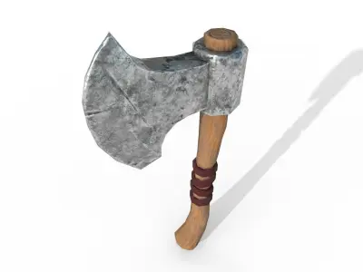 Wooden Axe Low-poly 3D model Low-poly 3D model
