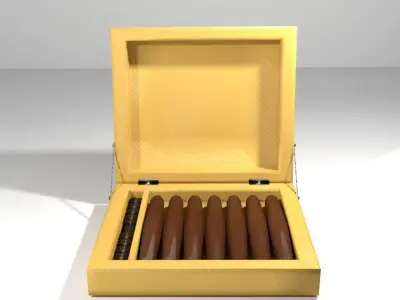 Cigar box with chocolate in it 3D model