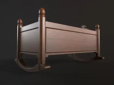 Vintage cradle Low-poly 3D model
