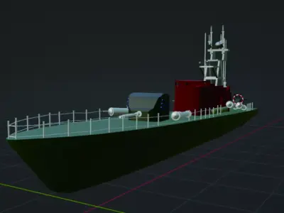 small warship 3D model