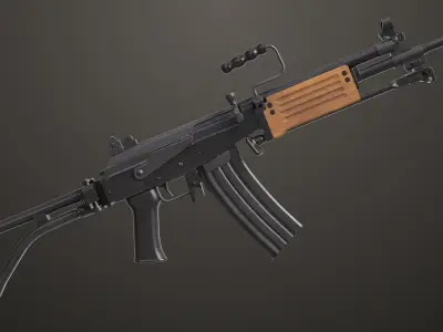  4 Assault Rifle All PBR Unity UE Textures Included 