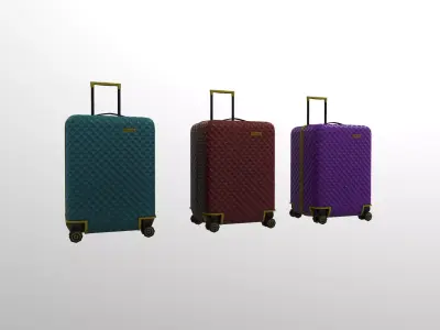 Suitcase on wheels Low-poly 3D model