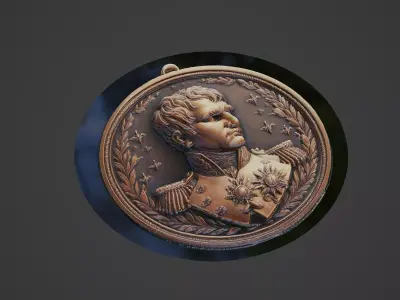 Napoleon Bonaparte Medallion 3D print model get