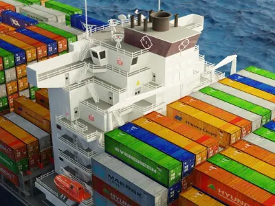 ASC Qaitbay container ship 3D model