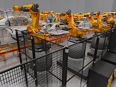 Car Manufacturing Robotic Production line 3D model