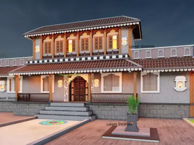 Maratha Wada  Low-poly 3D model