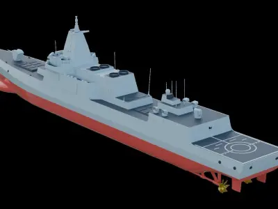 Type 055 destroyer Low-poly 3D model 3D model