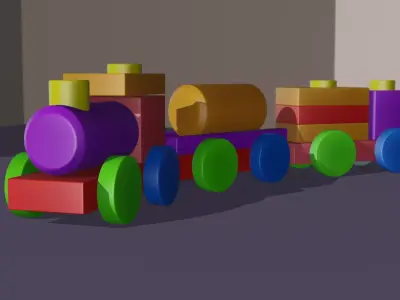 Simple train-toy in Blender Free 3D model