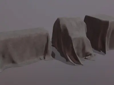 Fabric Covers Pack - Game props Low-poly 3D model