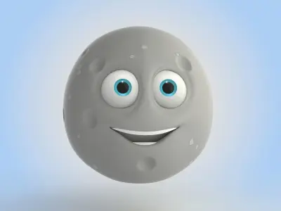 Cartoon Moon 3D model