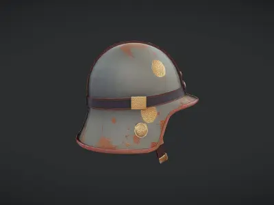 vintage military helmet with insignia 3D model
