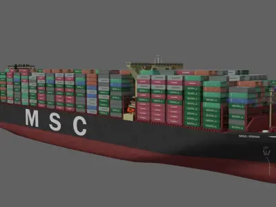 MSC Irina container ship lowpoly 3D model