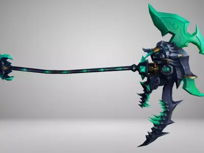 Futuristic Scythe Low-poly 3D model 2
