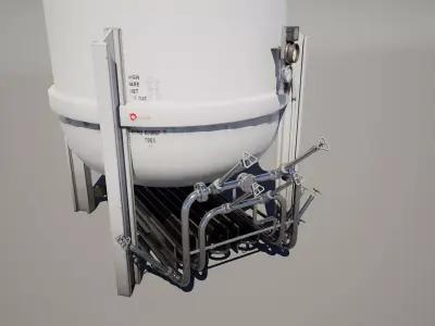 LNG Storage Tank Vertical Low-poly 3D model