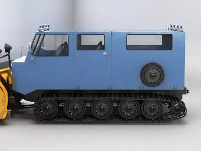 Thiokol Spryte Snowcat and Snowplow 3D model