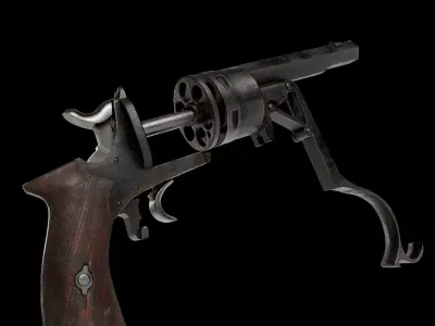 Galand Revolver M1870 Low-poly 3D model