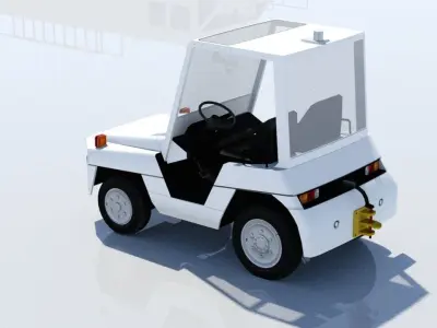 Toyota TD25 Small Tractor airport Tug Low Poly Low-poly 3D model