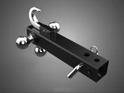 HOOK HITCH BALL MOUNT TRAILER SHANK RECEIVER DRAWBAR TOWING TOW 3D model