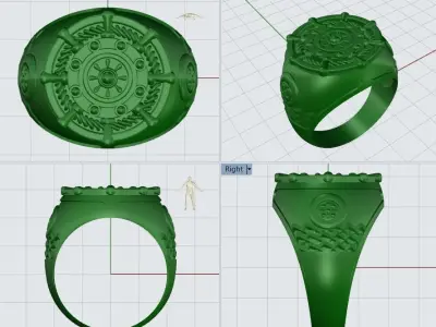 Ship Wheel Ring Free 3D print model