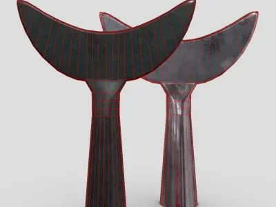 Arrowhead 5 pair of whale tails Low-poly 3D model