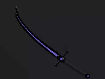 medieval   fantasy sword The Violet Requiem vol2-game ready PBR Low-poly 3D model