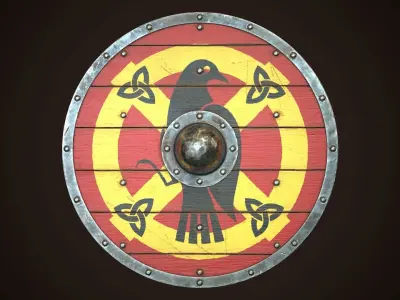 Viking Shield 08 Low-poly 3D model