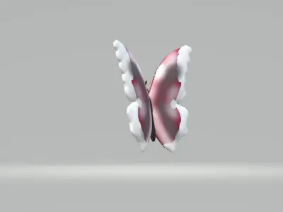 Red Black Butterfly 3D model
