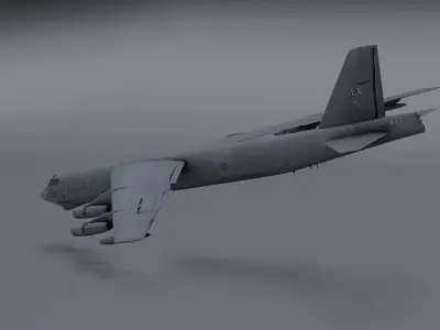 B52 Bomber - photorealistic Low-poly 3D model