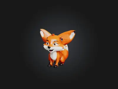 Cartoon Fox Low-poly 3D model purchase