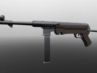 MP40 World War 2 Gun Low-poly 3D model